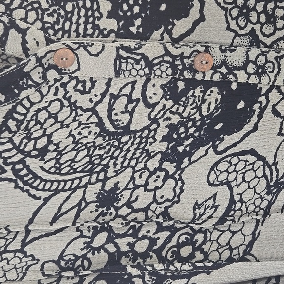 *NWT* We Be Bop Green-Gray/Black Tunic Top/Dress Floral Artsy Lagenlook, size 0X - Picture 4 of 12